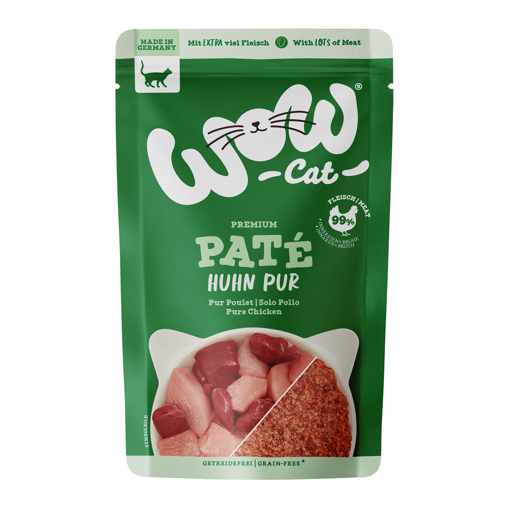 WOW Cat Premium Paté Adult Huhn Pur 125g