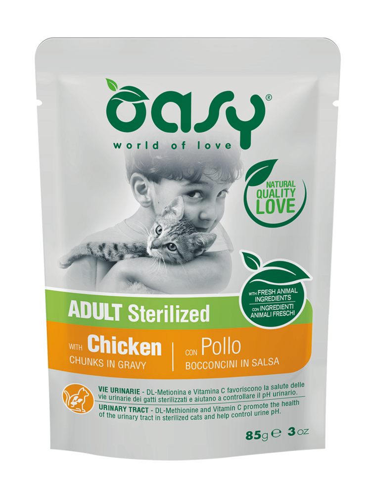 Oasy Wet Cat Bocconcini Adult Sterilized Chicken 85g