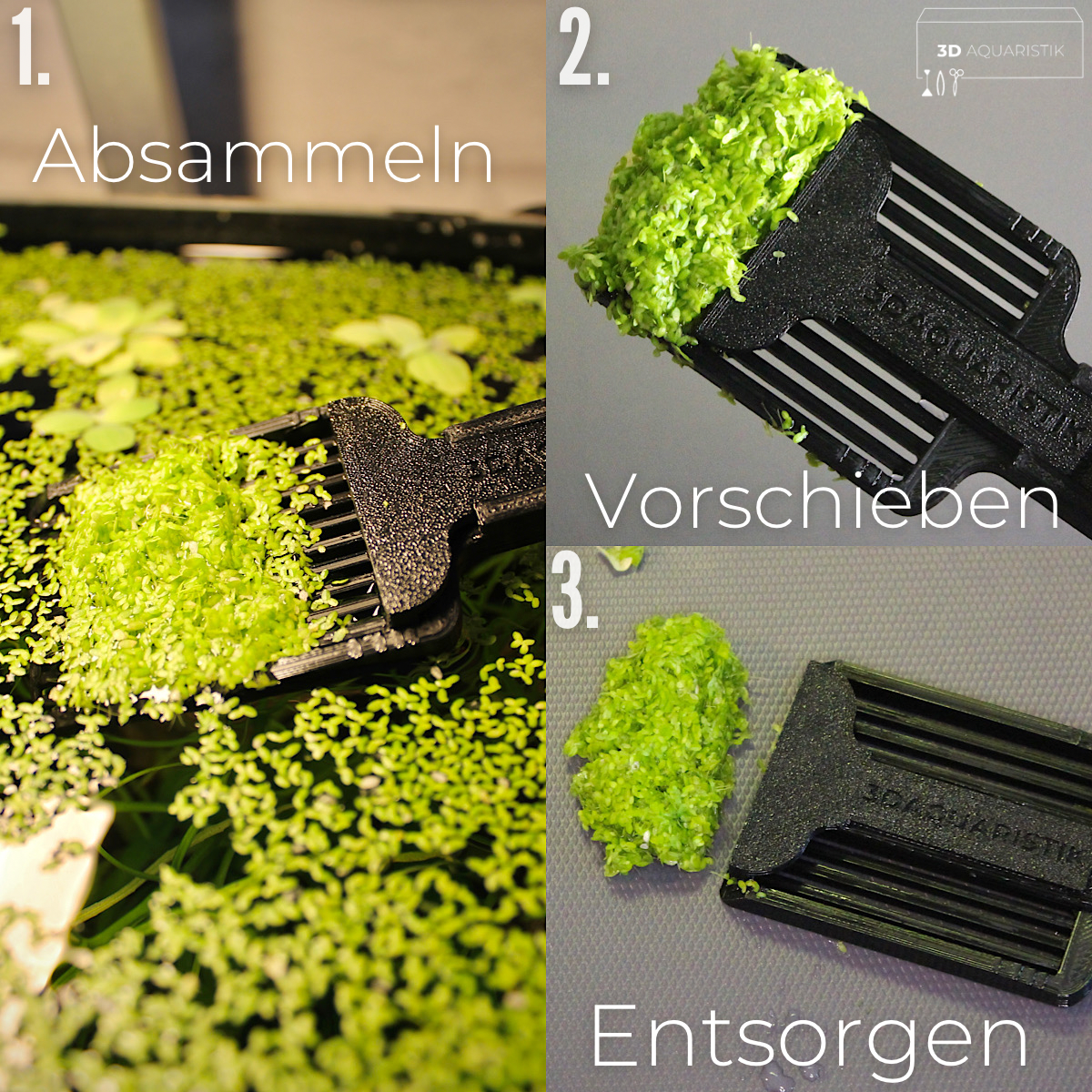 3D Reinigungshilfe für Wasseroberflächen