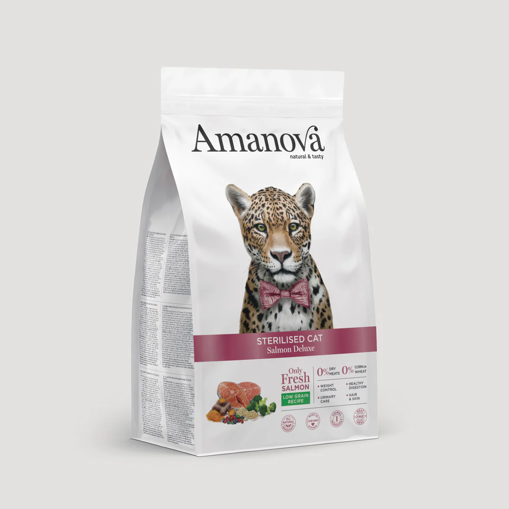 Amanova Katze, Trockenfutter Low Grain, Sterilised Lachs, 1.5kg