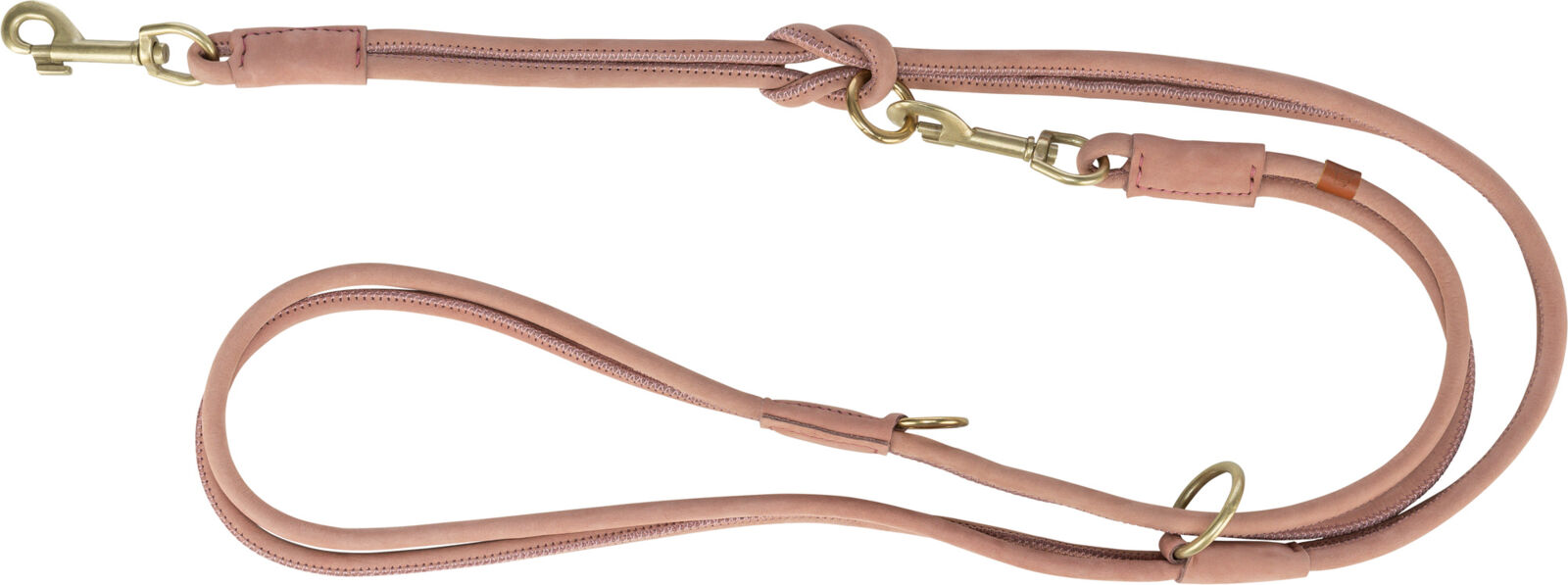 Trixie Pure V-Leine, rundgenäht, Leder, S, 2 Meter, 10mm, rosa