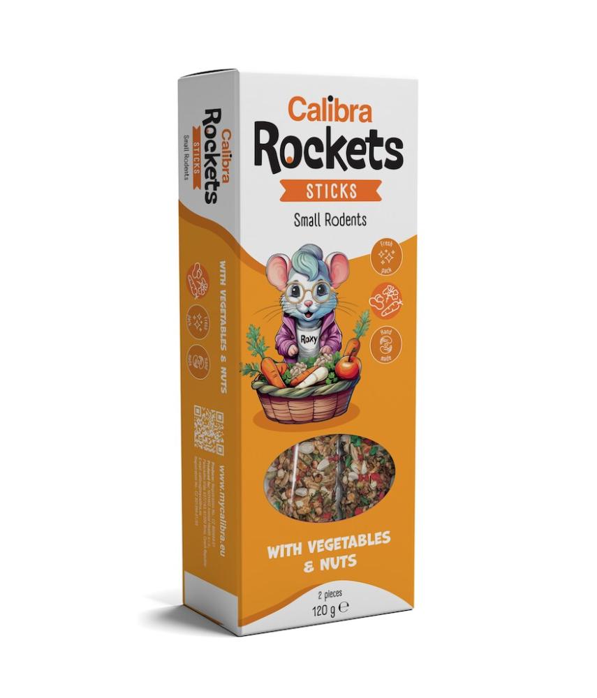 Calibra Rockets small Rodents 2er Sticks, Nuss und Gemüse 120g