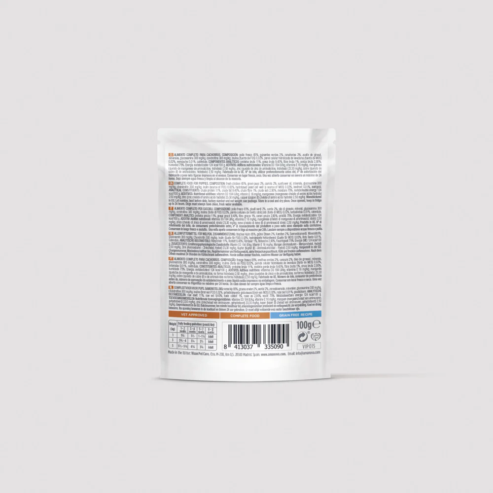 Amanova Hund, Puppy Huhn, Pouch, 100g