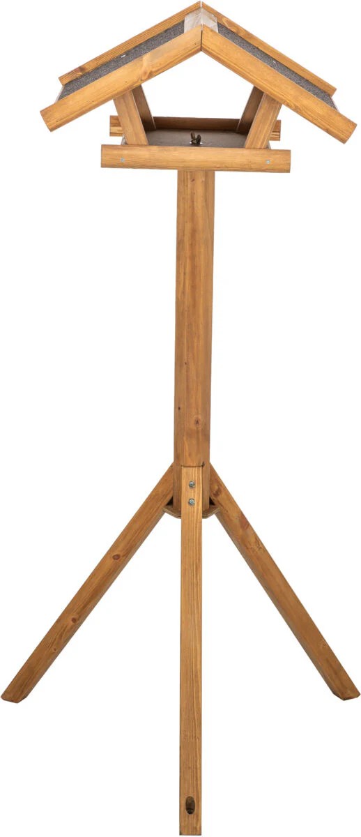 Trixie Natura Futterhaus mit Ständer aus Kiefernholz, 46x22x44cm / 1.15m