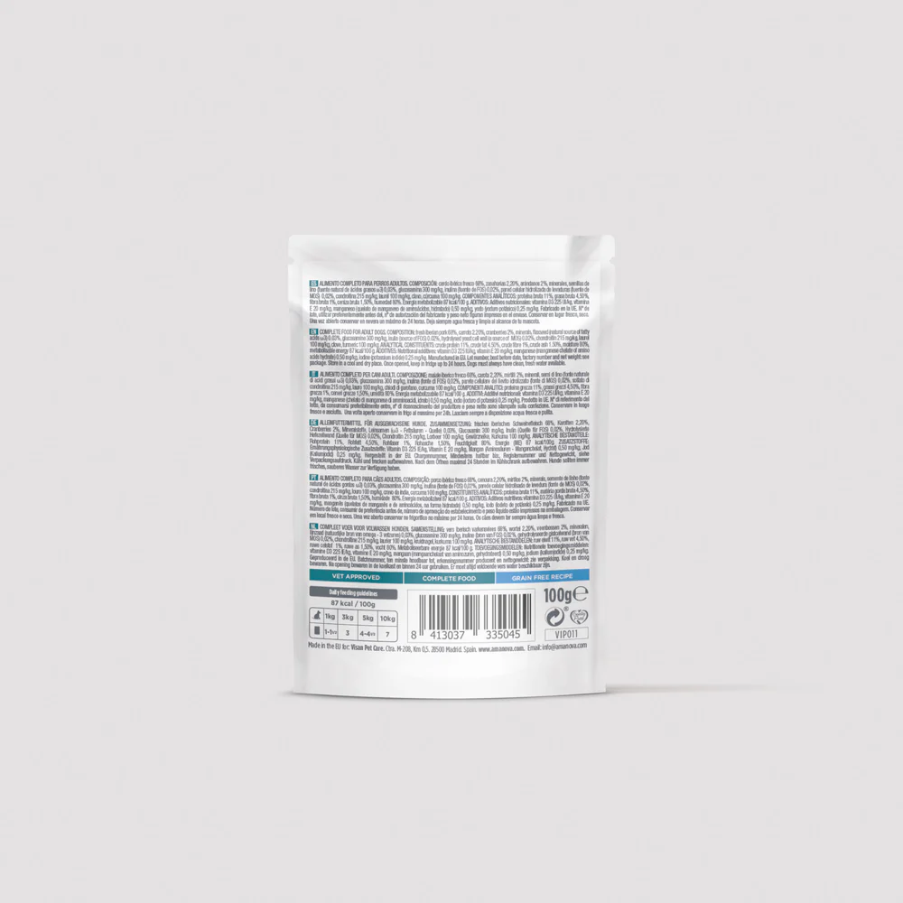 Amanova Hund, Adult Schwein, Pouch, 100g