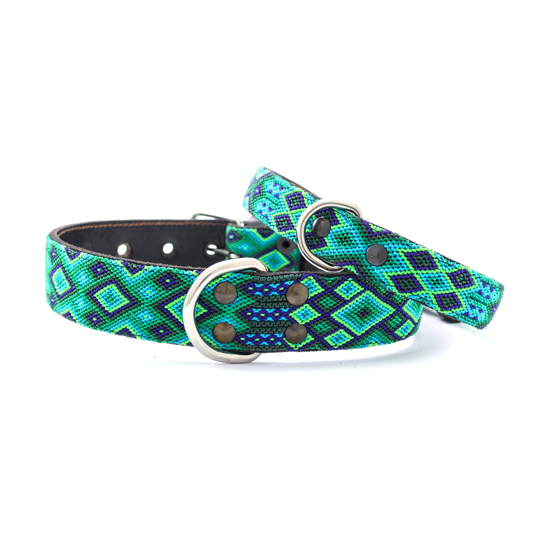 Kinakú Hundehalsband Becan, Grün-Oliv-Hellblau