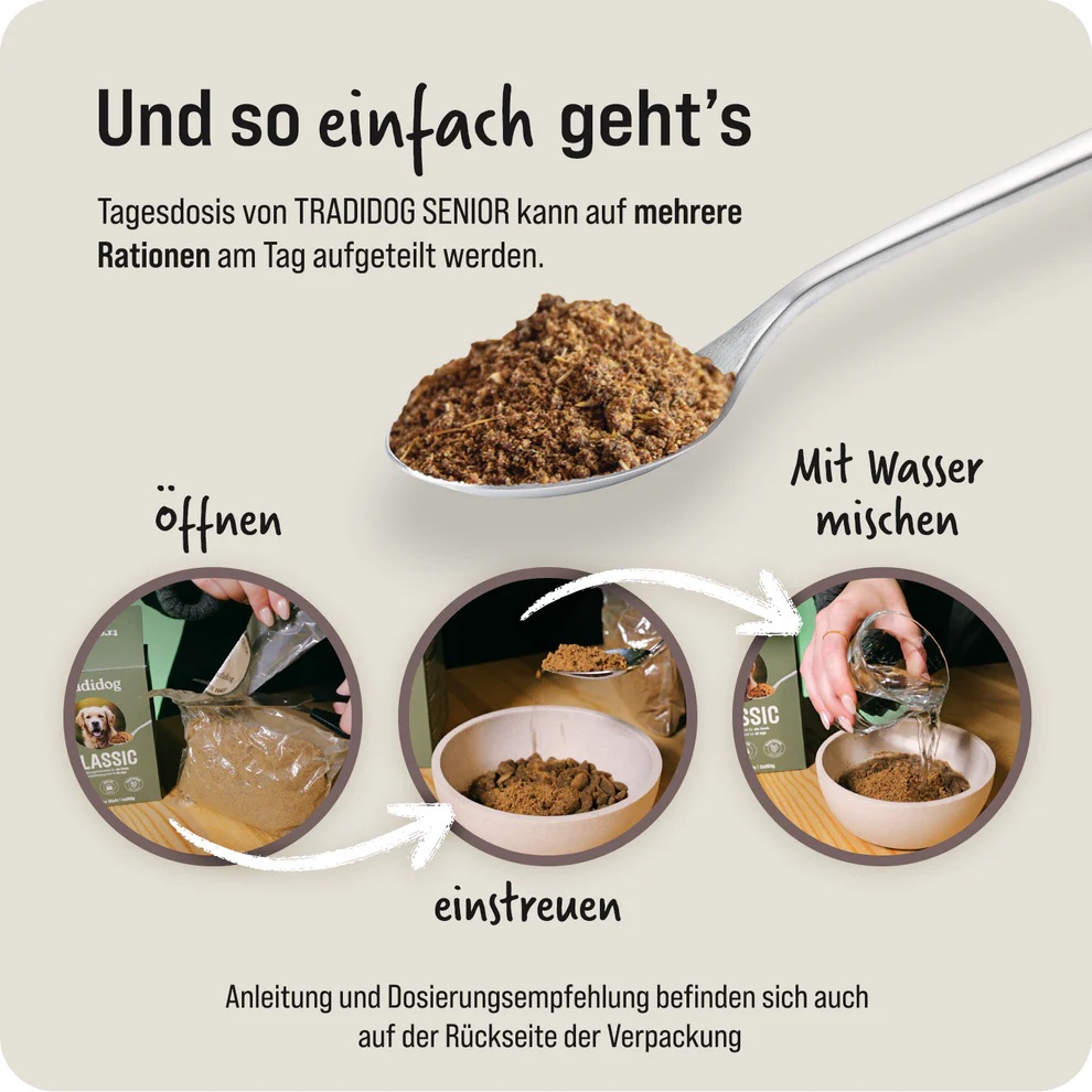 Tradidog Senior Box, Nahrungsergänzung für Hunde 2x350g