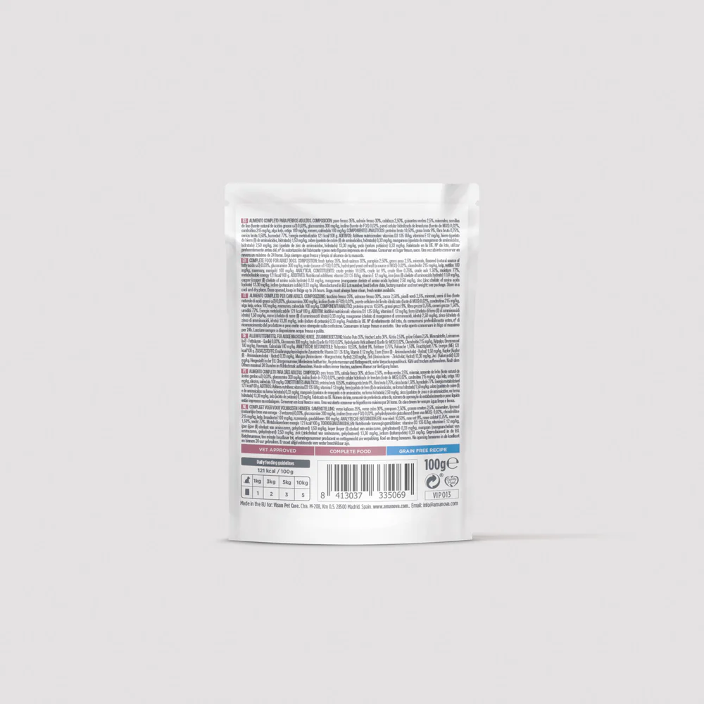 Amanova Hund, Adult Lachs und Truthahn, Pouch, 100g