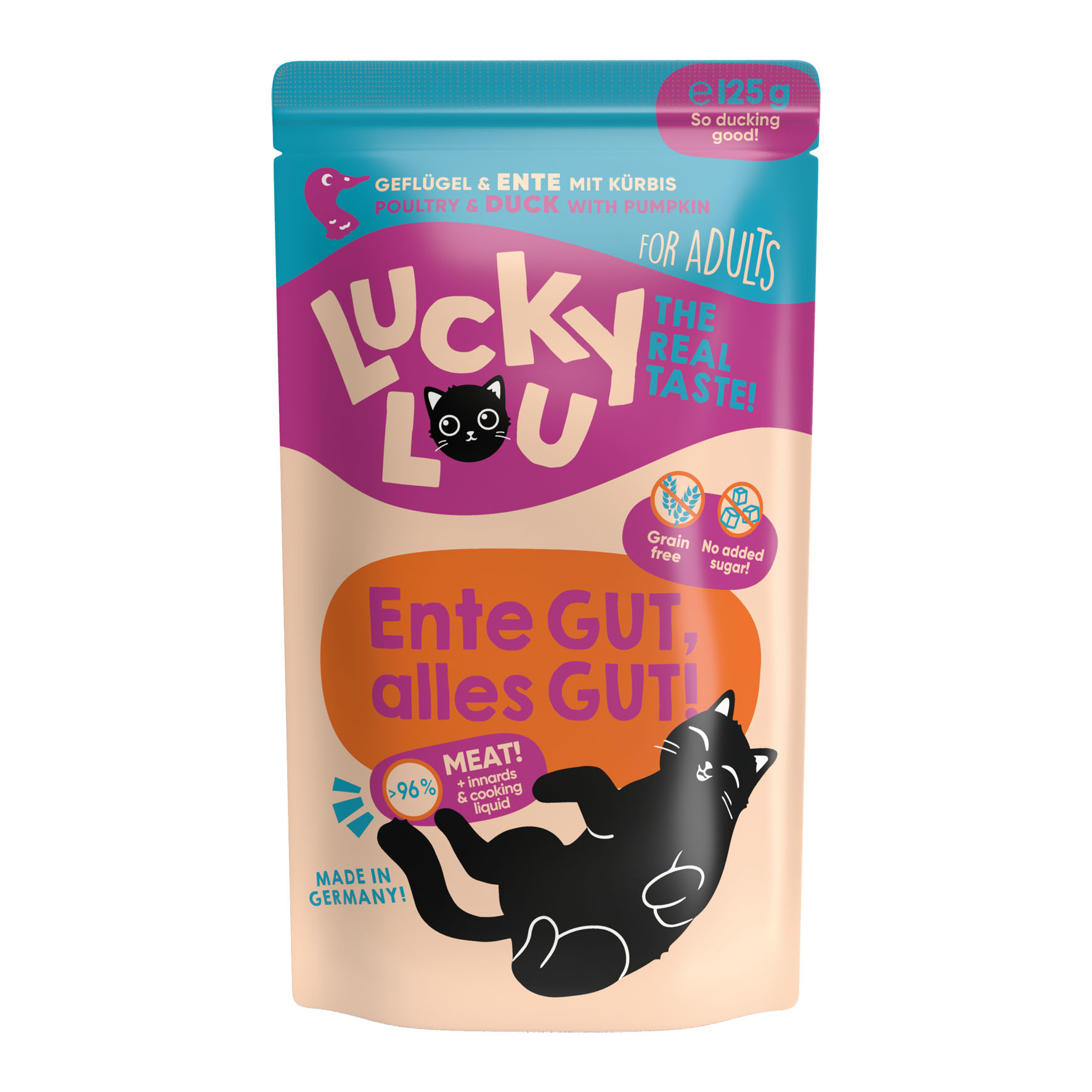 Lucky Lou Nassfutter Adult Geflügel & Ente mit Kürbis 125g