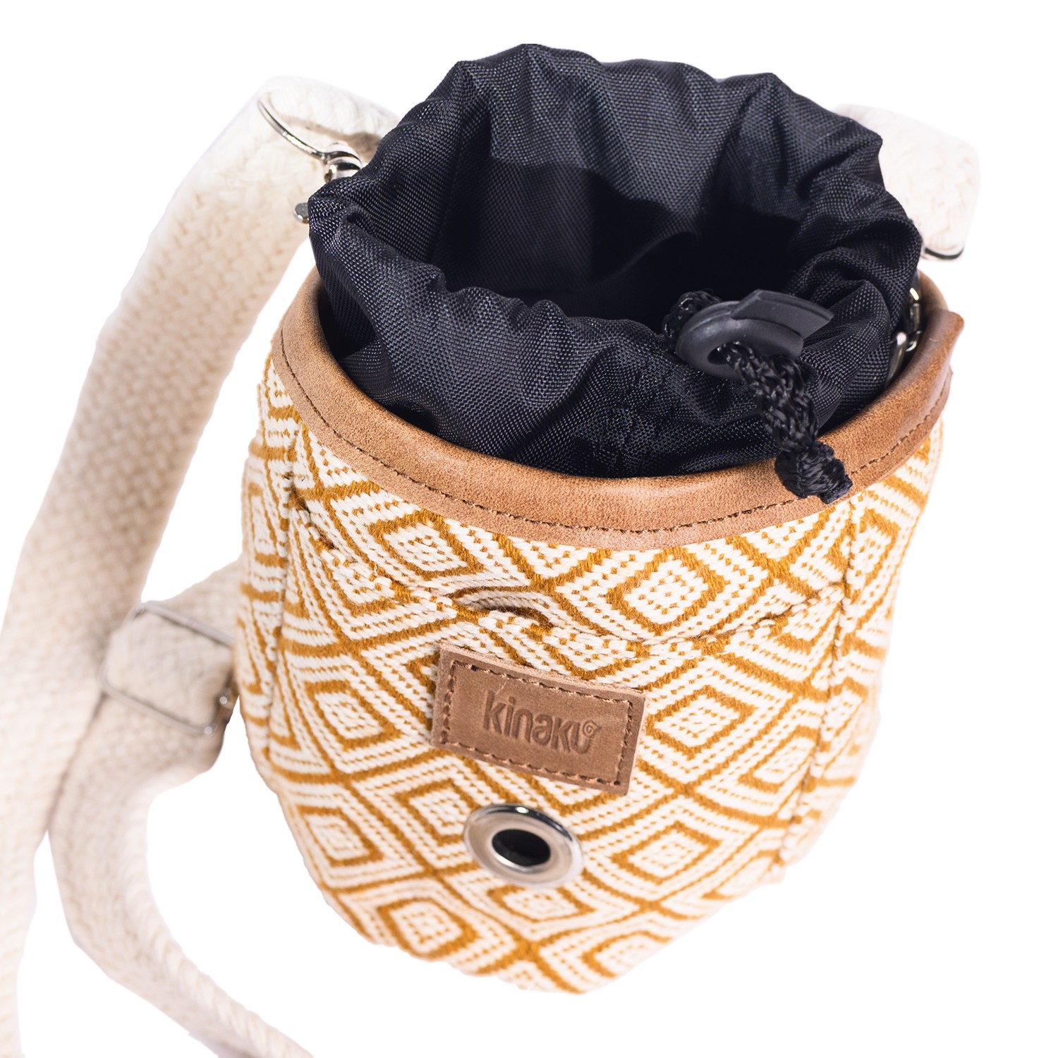 Kinakú Trainingstasche gross, Chichina, Mustard/Weiss, 125g, 12x13cm