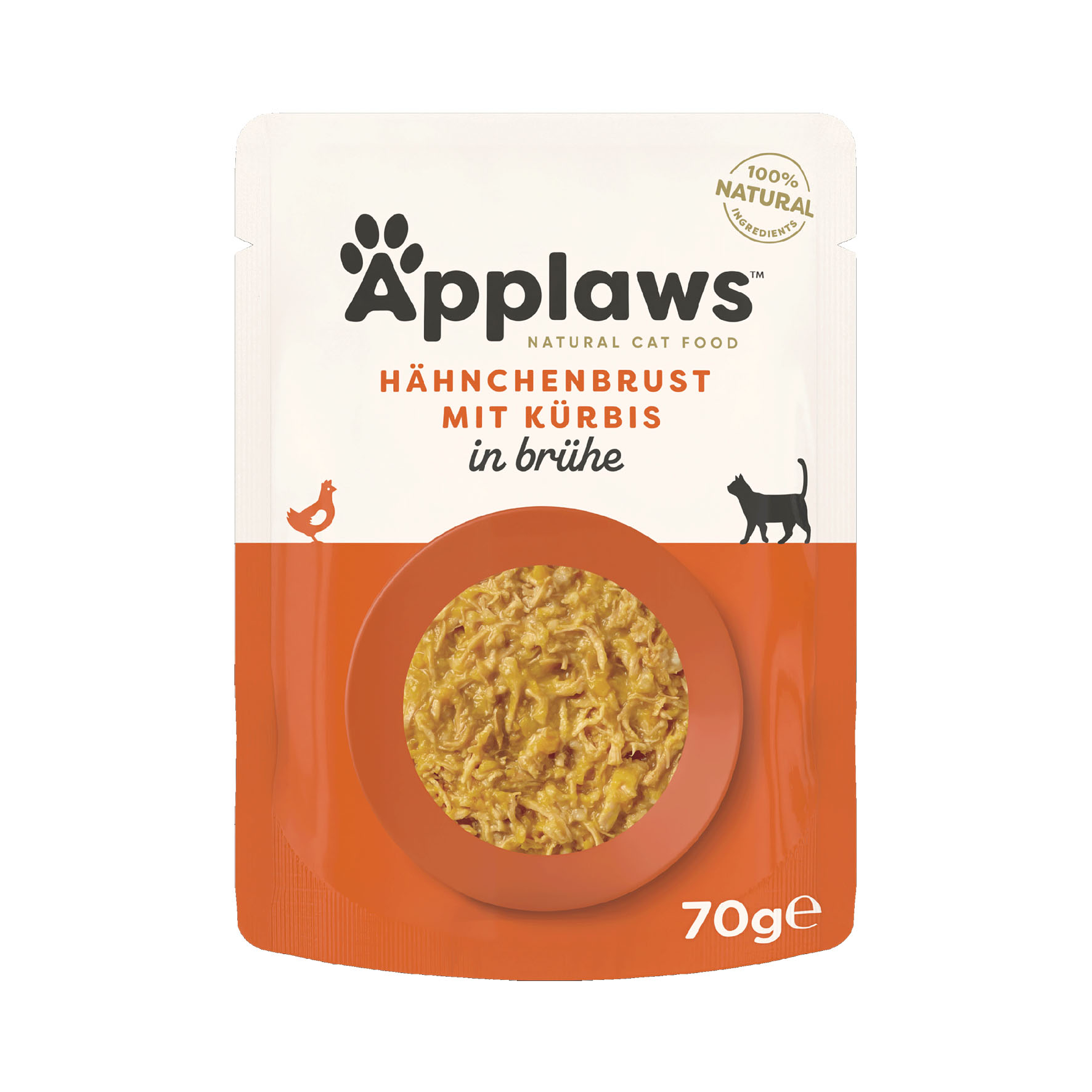 Applaws Katze Nassfutter in Brühe, Pouch, Hähnchenbrust & Kürbis 70g