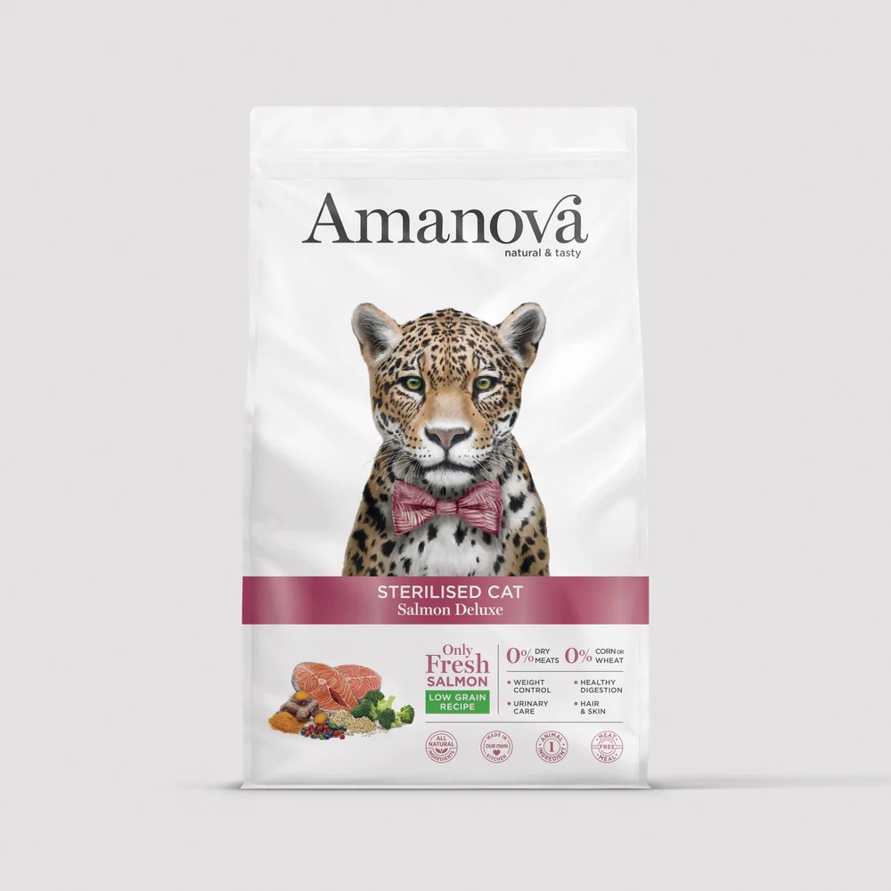 Amanova Katze, Trockenfutter Low Grain, Sterilised Lachs, 1.5kg