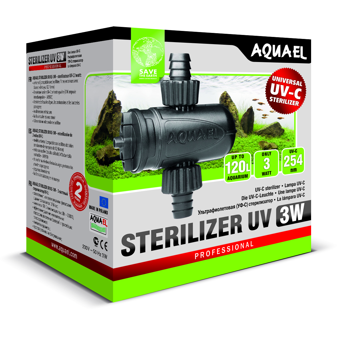 Aquael Sterilizer UVC Klärer 3W