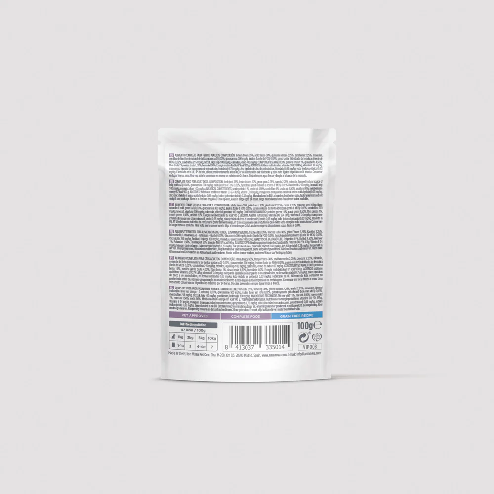 Amanova Hund, Adult Rind + Huhn, Pouch, 100g