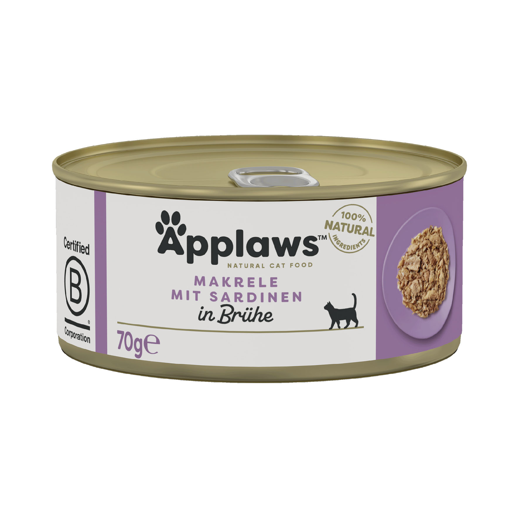 Applaws Katze Nassfutter in Brühe, Tin, Makrele & Sardine 70g