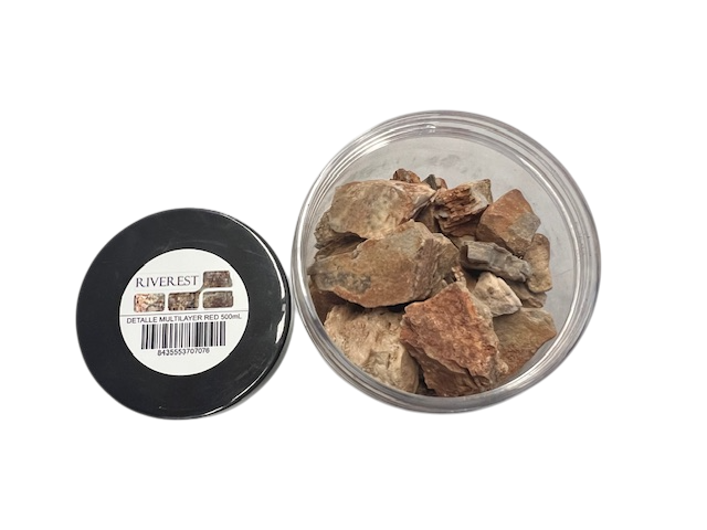 Riverest Aquascaping Rock Details Multilayer red, Steinstücke in der Dose 500ml