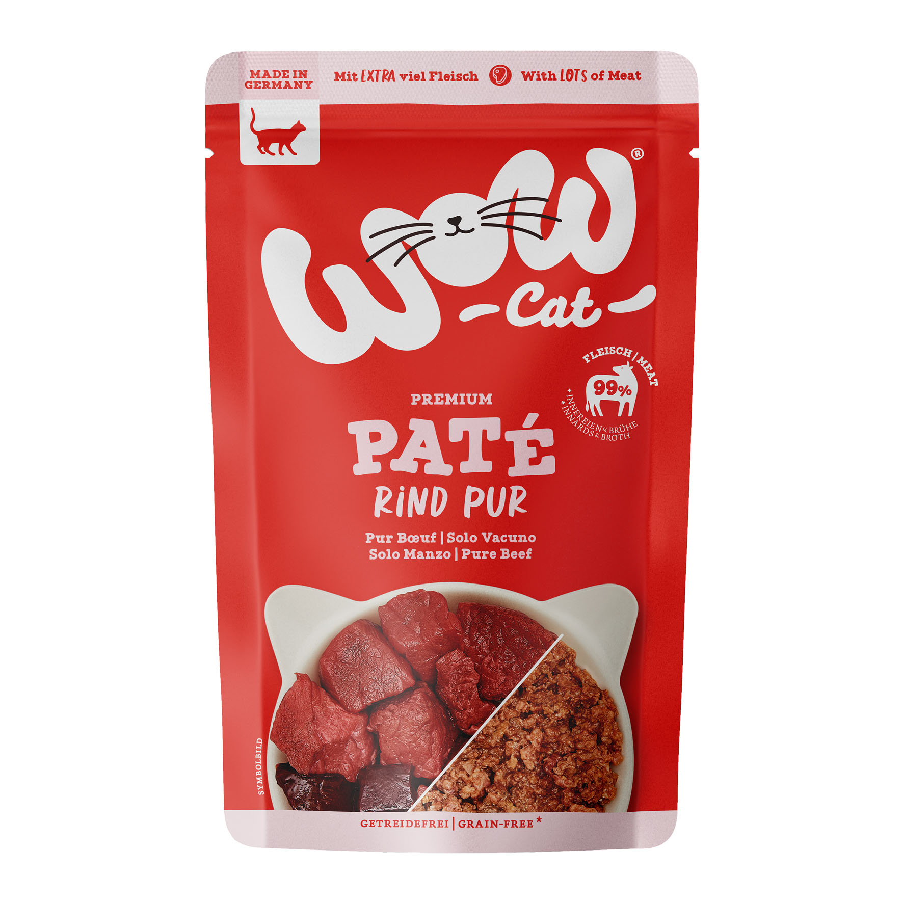 WOW Cat Premium Paté Adult Rind Pur 125g