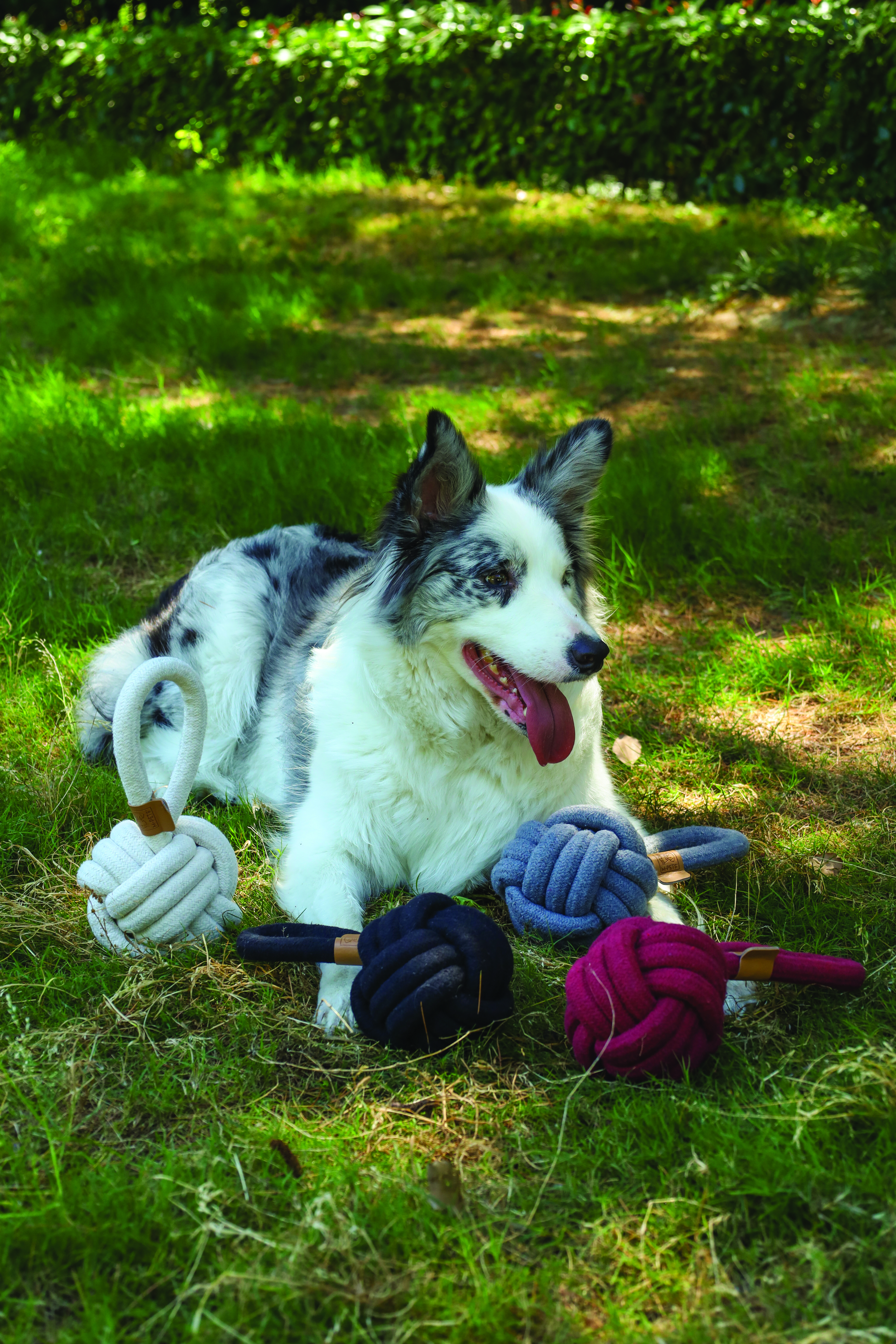 M-Pets Natur Baumwolle Spielzeug Knotenball mit Schlaufe, 11cm