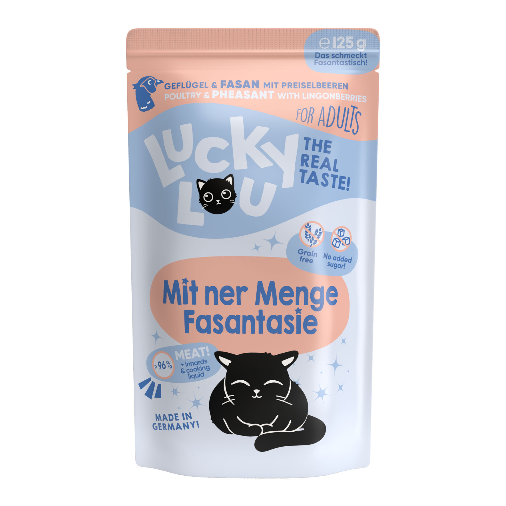 Lucky Lou Nassfutter Adult Geflügel & Fasan mit Preiselbeeren 125g