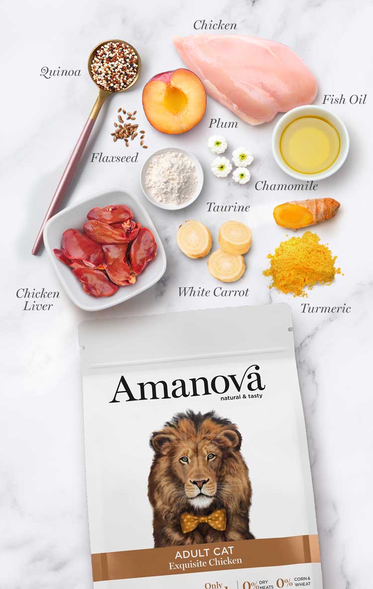 Amanova Katze, Trockenfutter Low Grain, Adult Huhn, 1.5kg