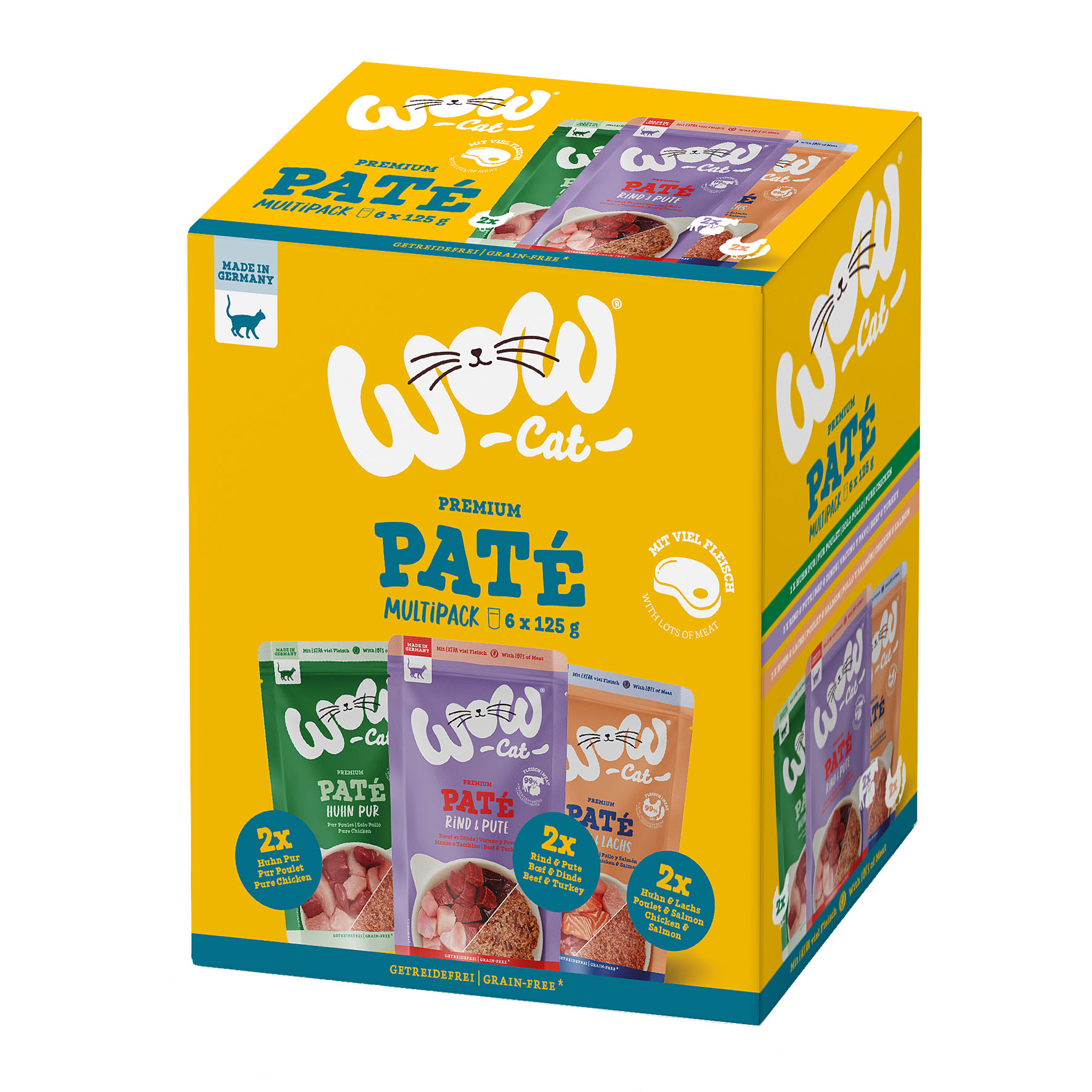 WOW Cat Premium Paté Adult Multipack 6 x 125g