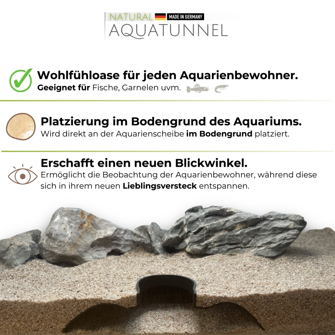 3D Aquatunnel Natural - Unterirdische Höhle - Schwarz