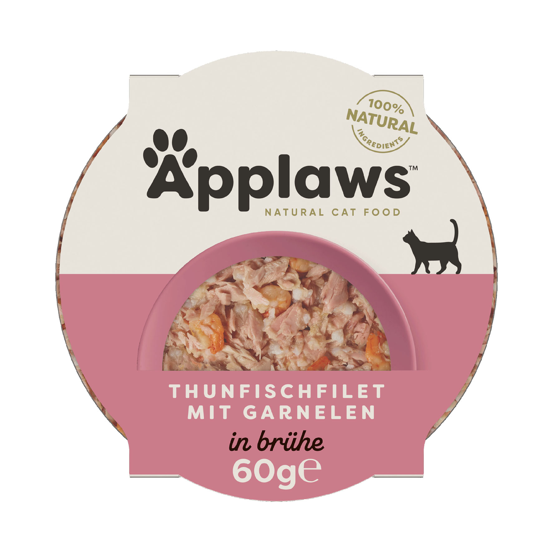 Applaws Katze Nassfutter in Brühe, Pouch, Thunfischfilet & Garnelen 