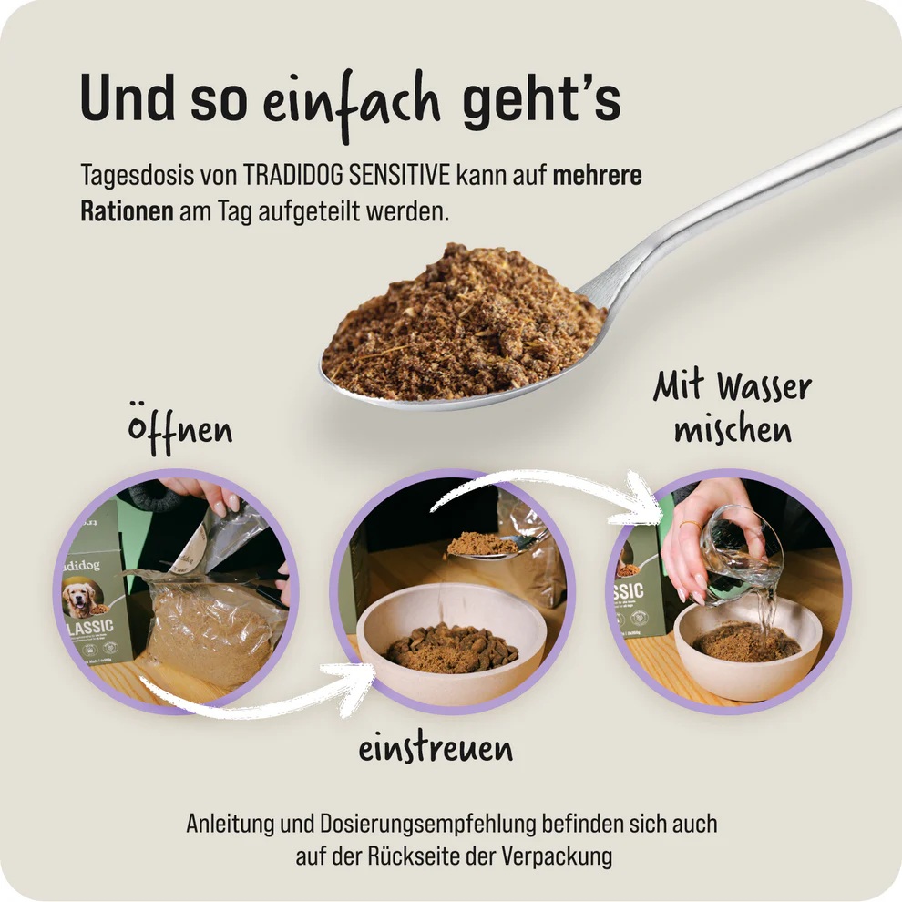 Tradidog Sensitive Box, Nahrungsergänzung für Hunde 2x350g
