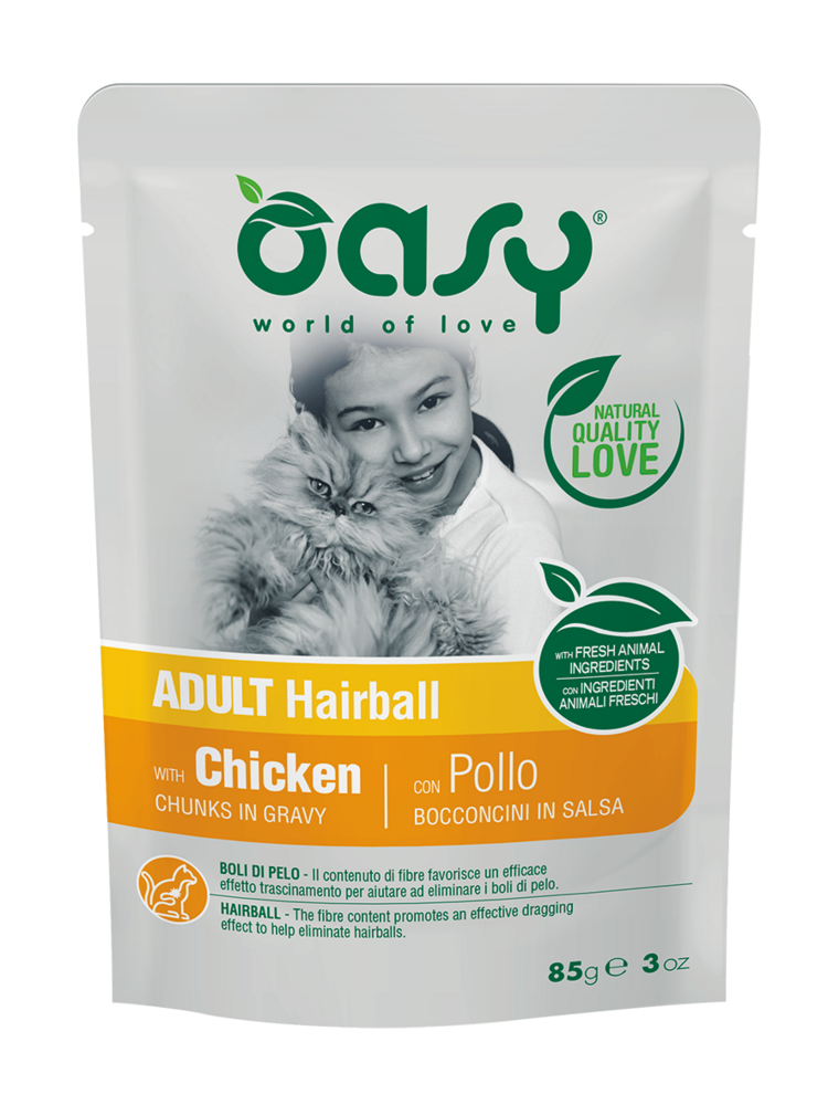 Oasy Wet Cat Bocconcini Adult Hairball 85g