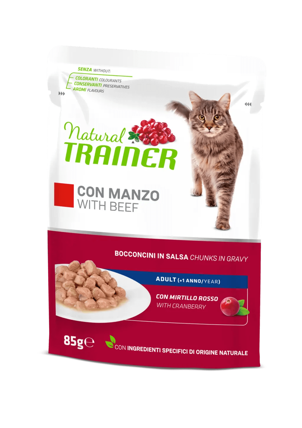 Natural Trainer Nassfutter Katze Adult, Rind 85g