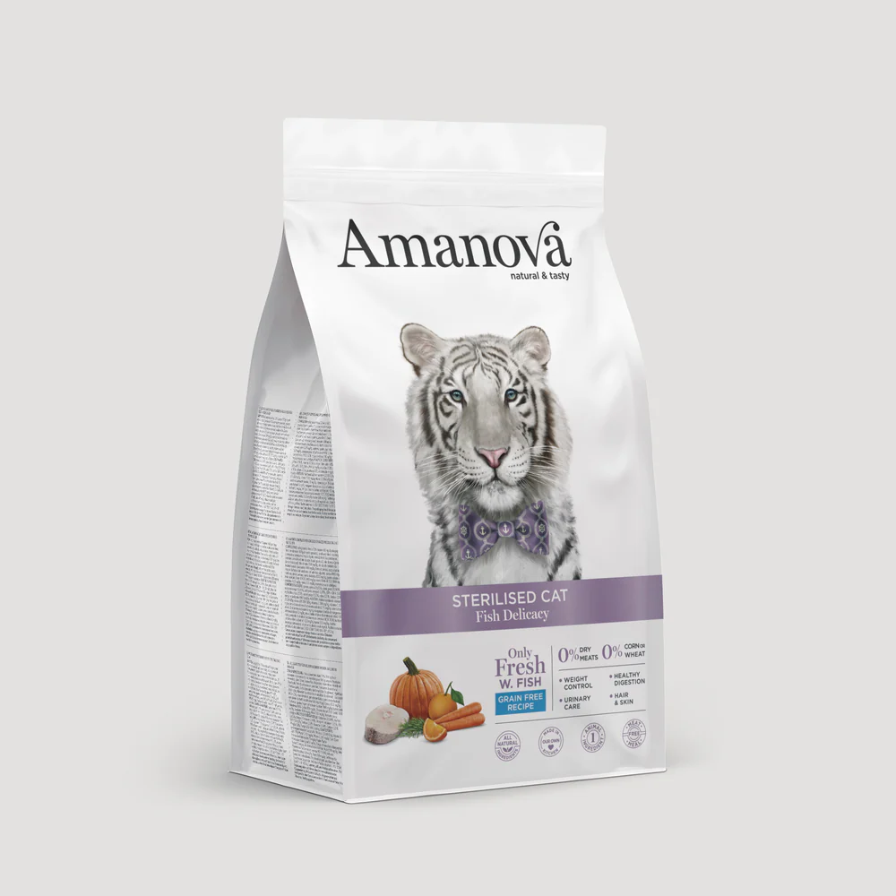 Amanova Katze, Trockenfutter Grain Free, Sterilised Fisch, 1.5kg