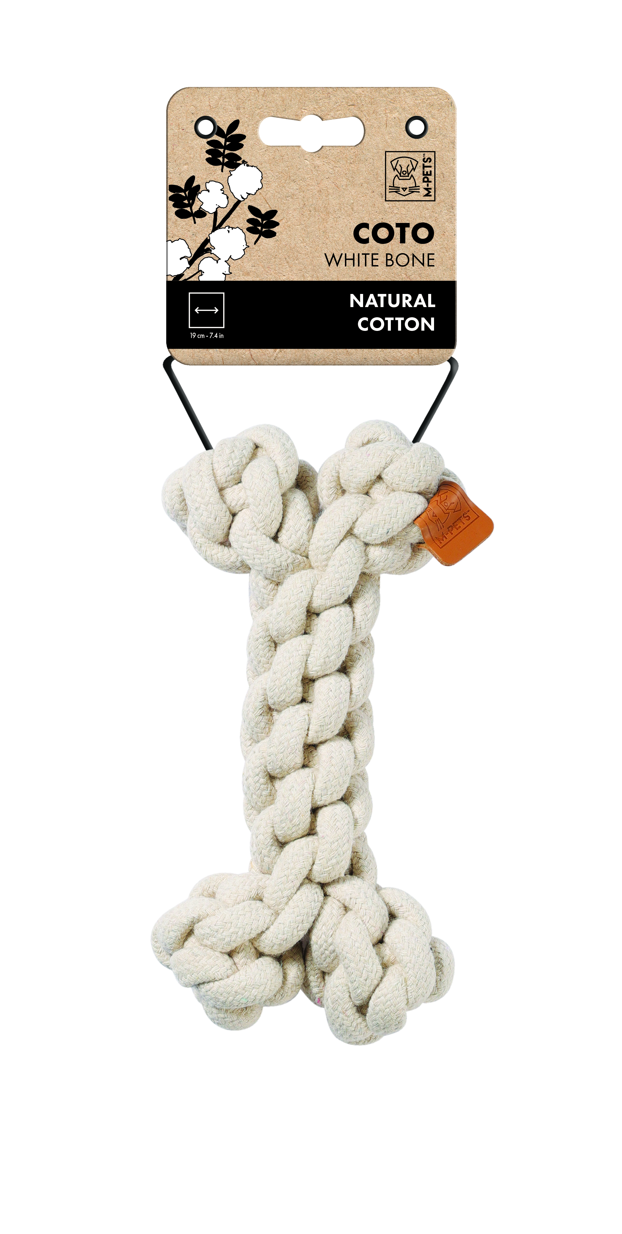 M-Pets Natur Baumwolle Spielzeug Bone, 19cm
