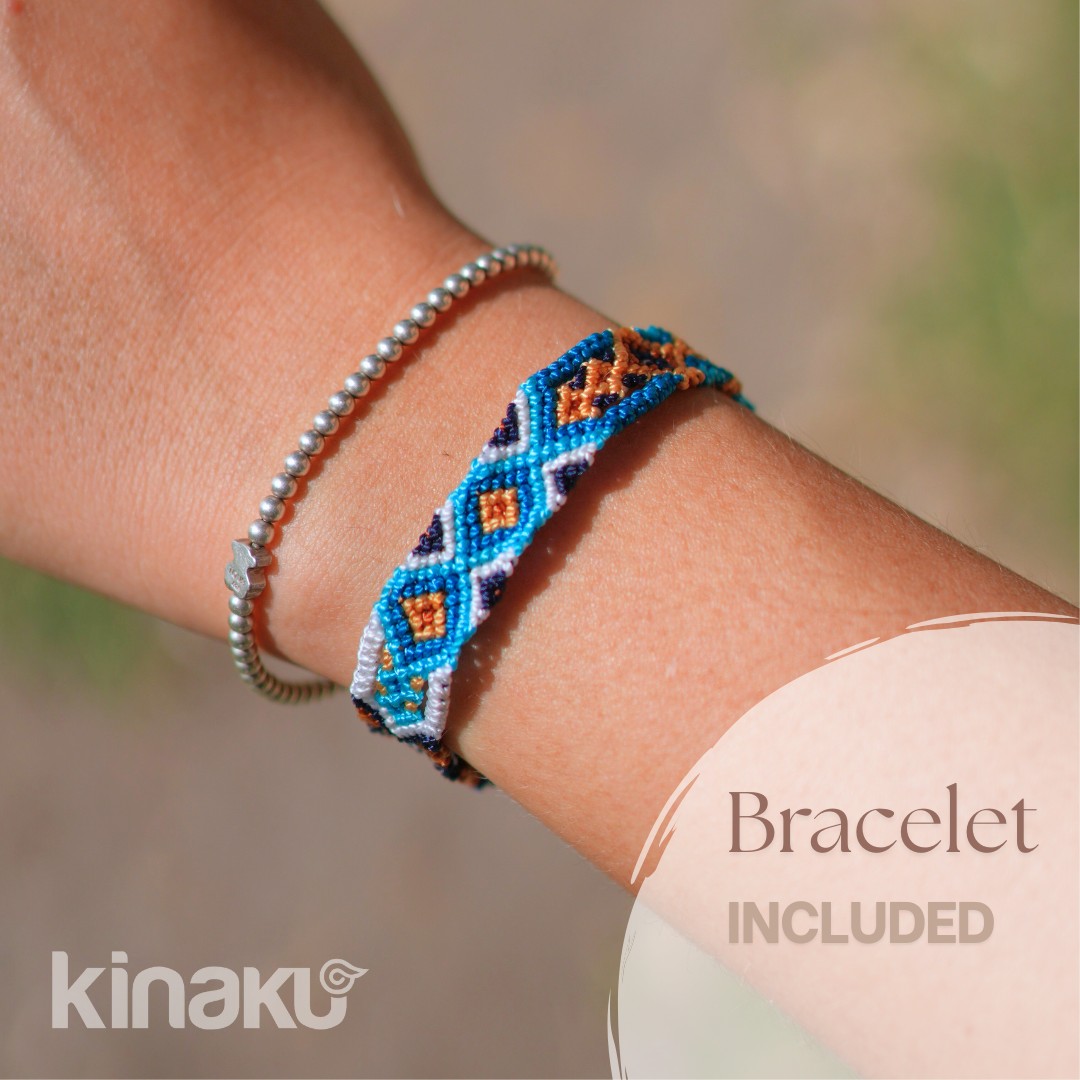 Kinakú Hundehalsband Nayarit XL, Blau-Ciel-Beige, 120g, 65x3.3cm