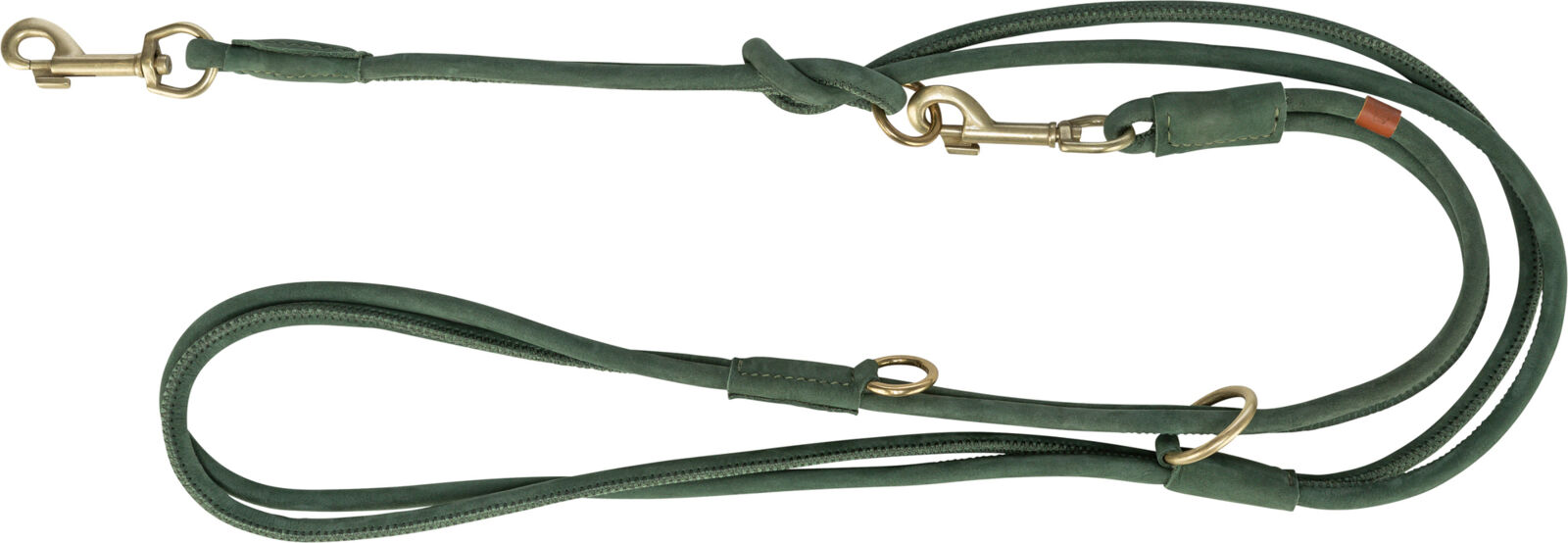Trixie Pure V-Leine, rundgenäht, Leder, S, 2 Meter, 10mm, Salbei