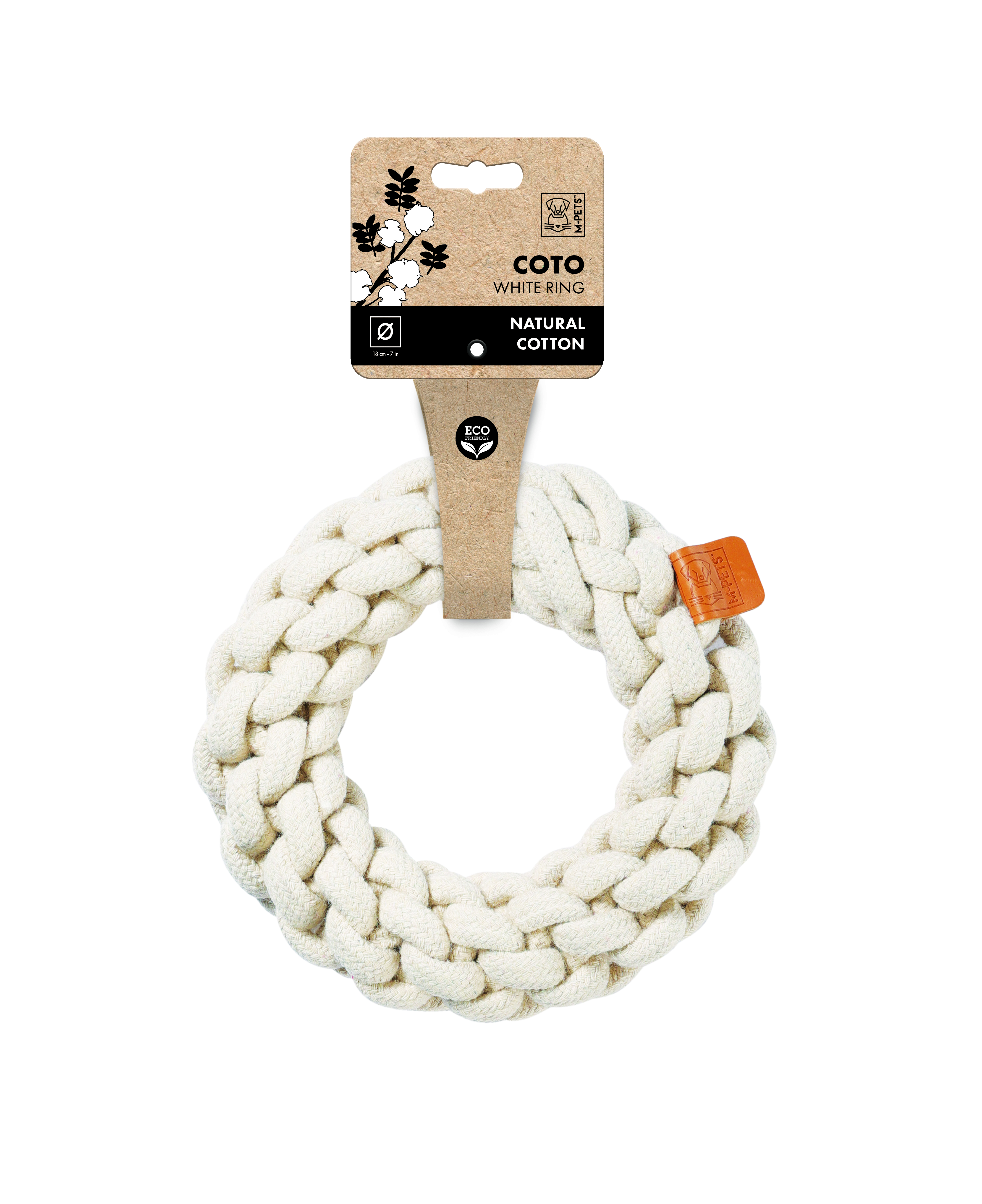 M-Pets Natur Baumwolle Spielzeug Knotenring, 18cm