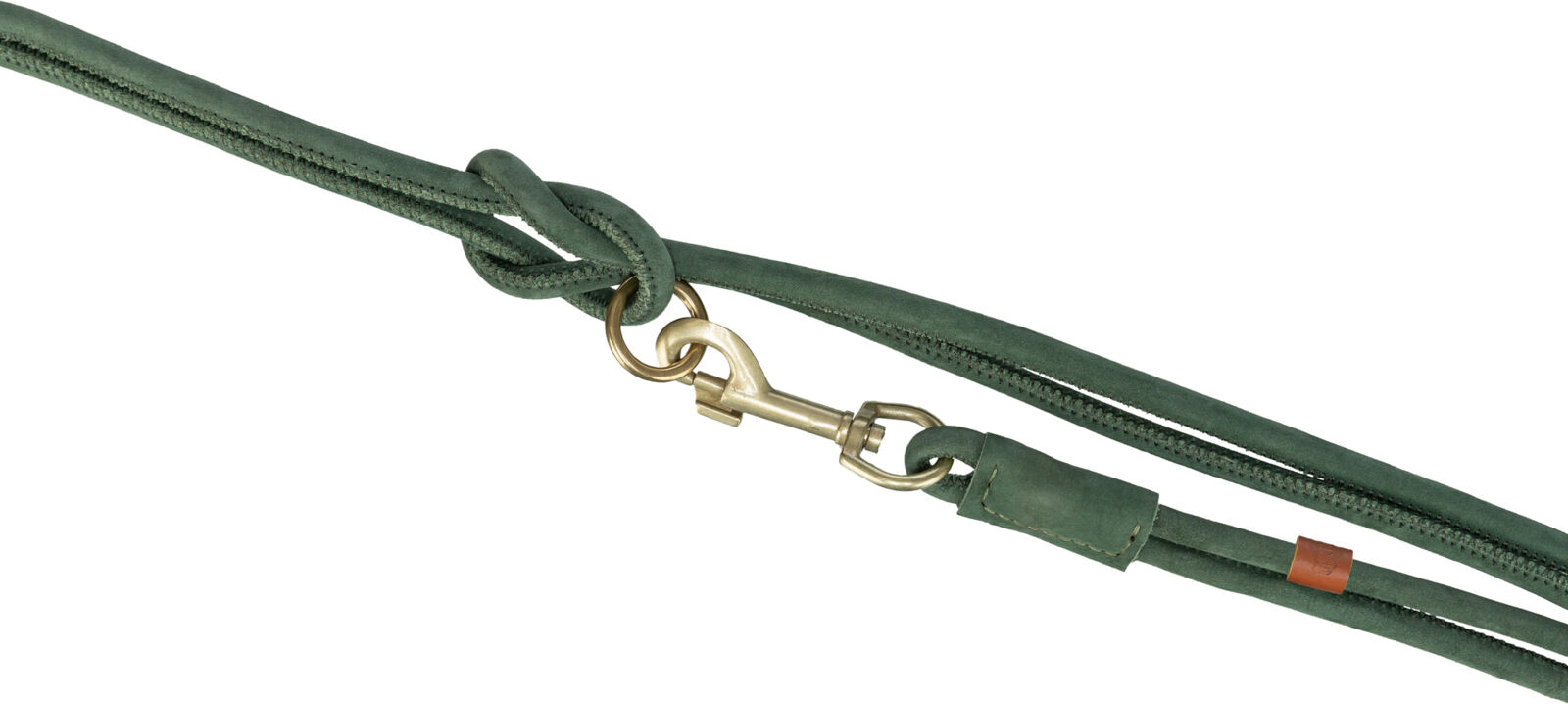 Trixie Pure V-Leine, rundgenäht, Leder, S, 2 Meter, 10mm, Salbei