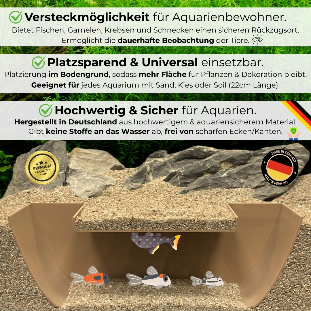 3D Aquatunnel XL - Unterirdische Höhle - Beige