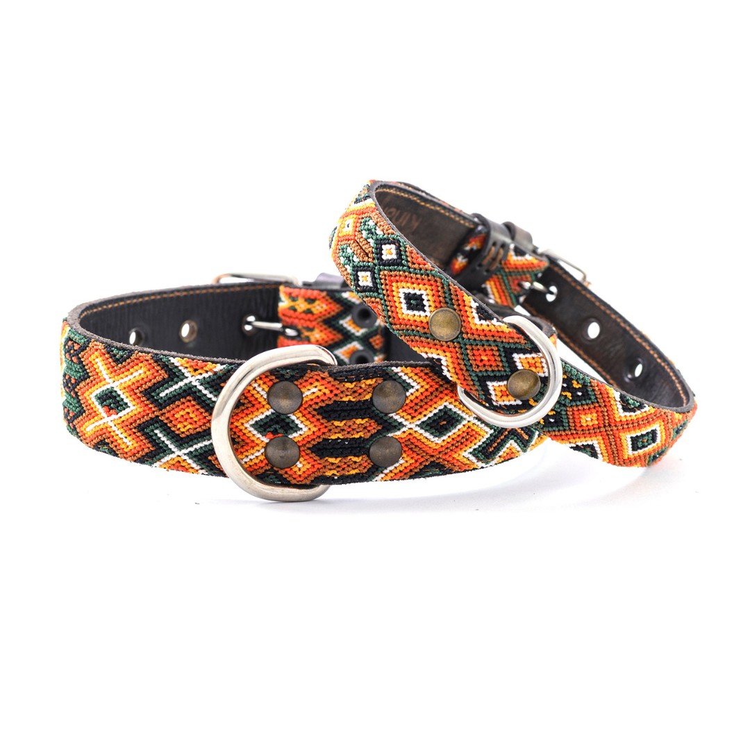 Kinaku Hundehalsband Bacalar, Braun-Orange-Oliv