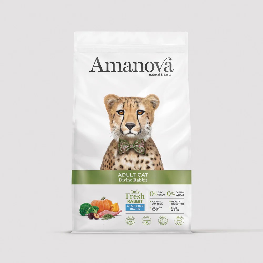 Amanova Katze, Trockenfutter Grain Free, Adult Kaninchen, 1.5kg