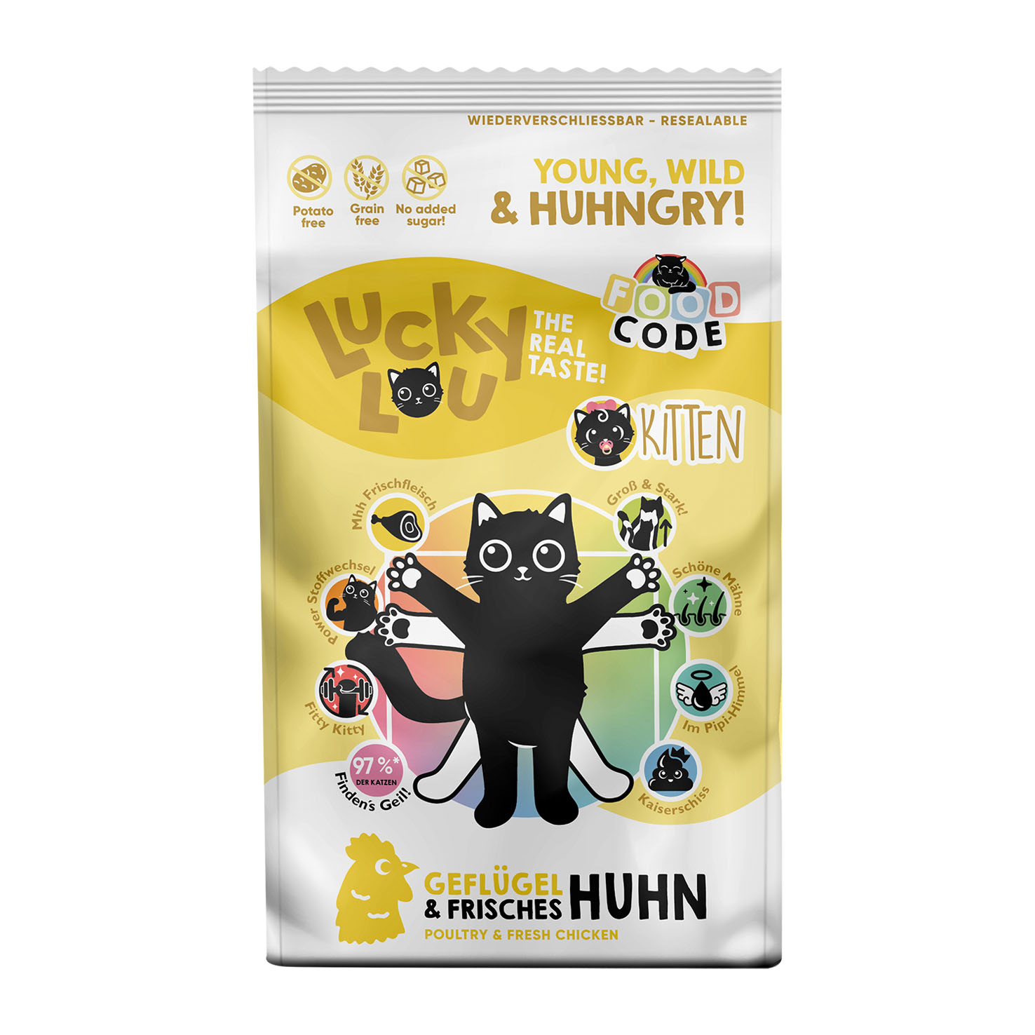 Lucky Lou Food Code Kitten Geflügel & frisches Huhn