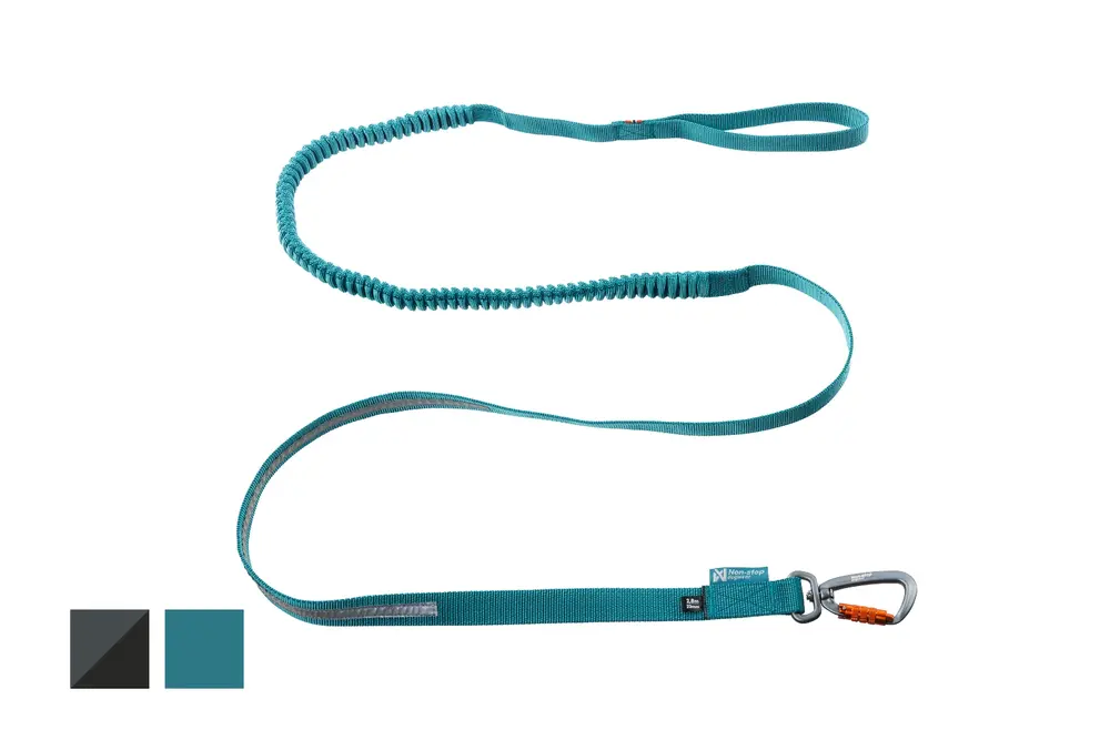 Nonstop Dogwear Touring bungee leash unisex teal 1.2m 13mm