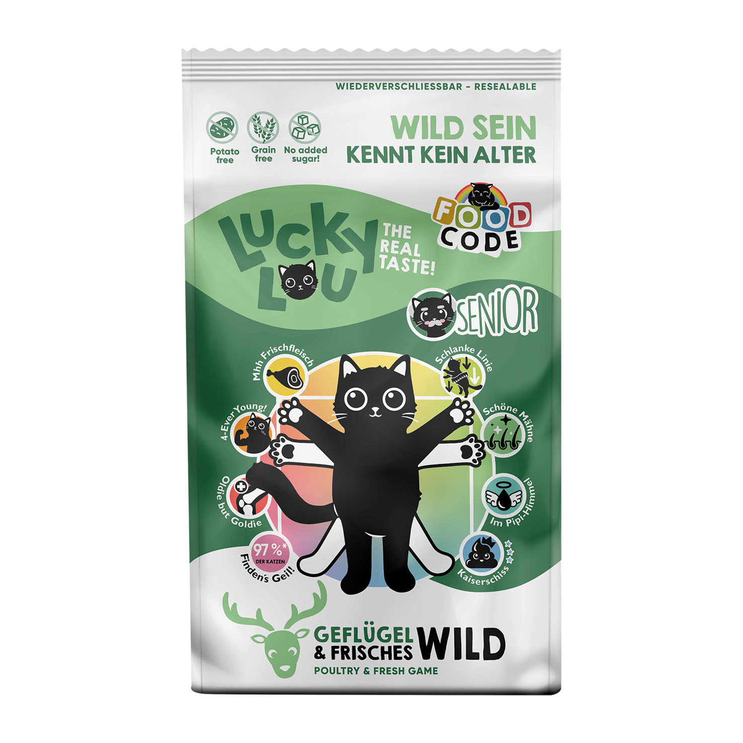 Lucky Lou Food Code Senior Geflügel & frisches Wild