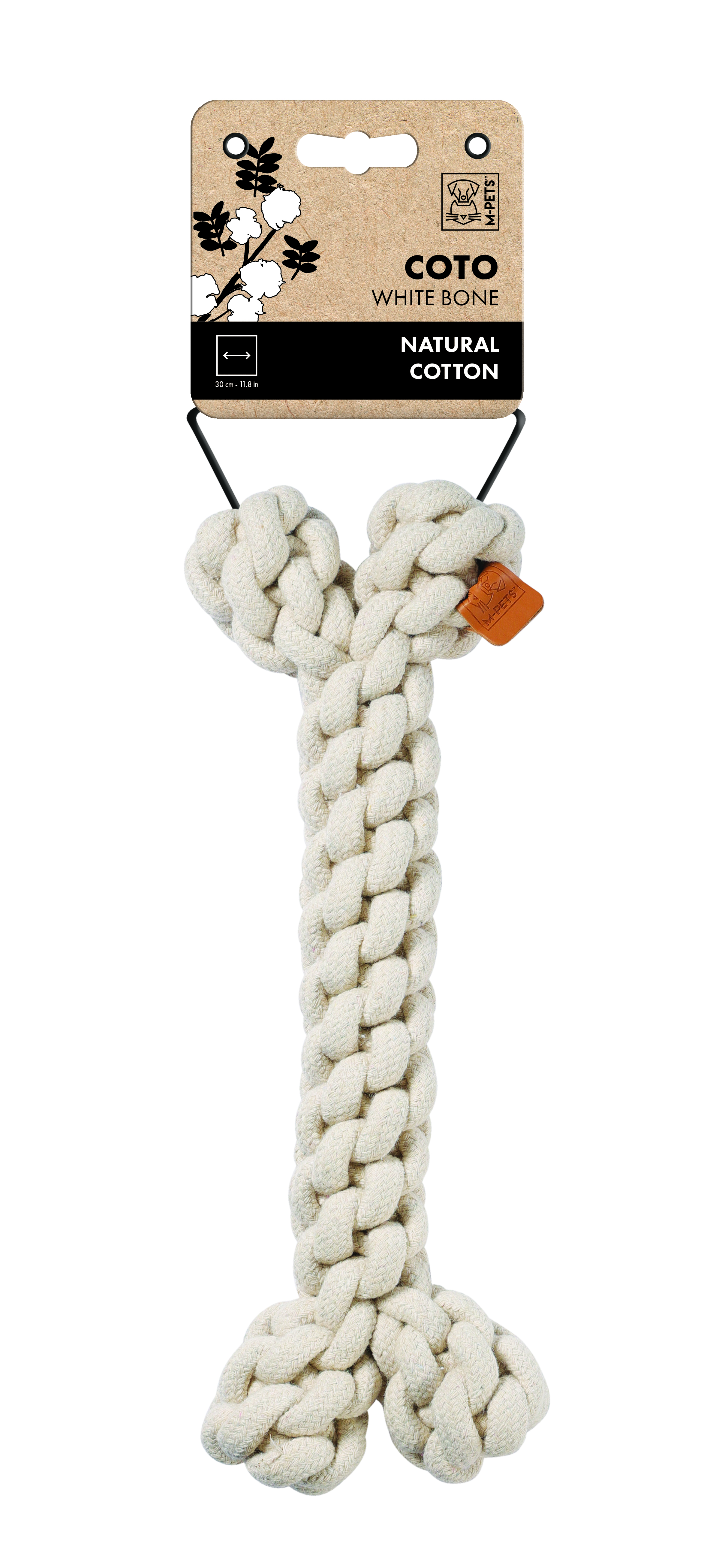 M-Pets Natur Baumwolle Spielzeug Bone, 30cm
