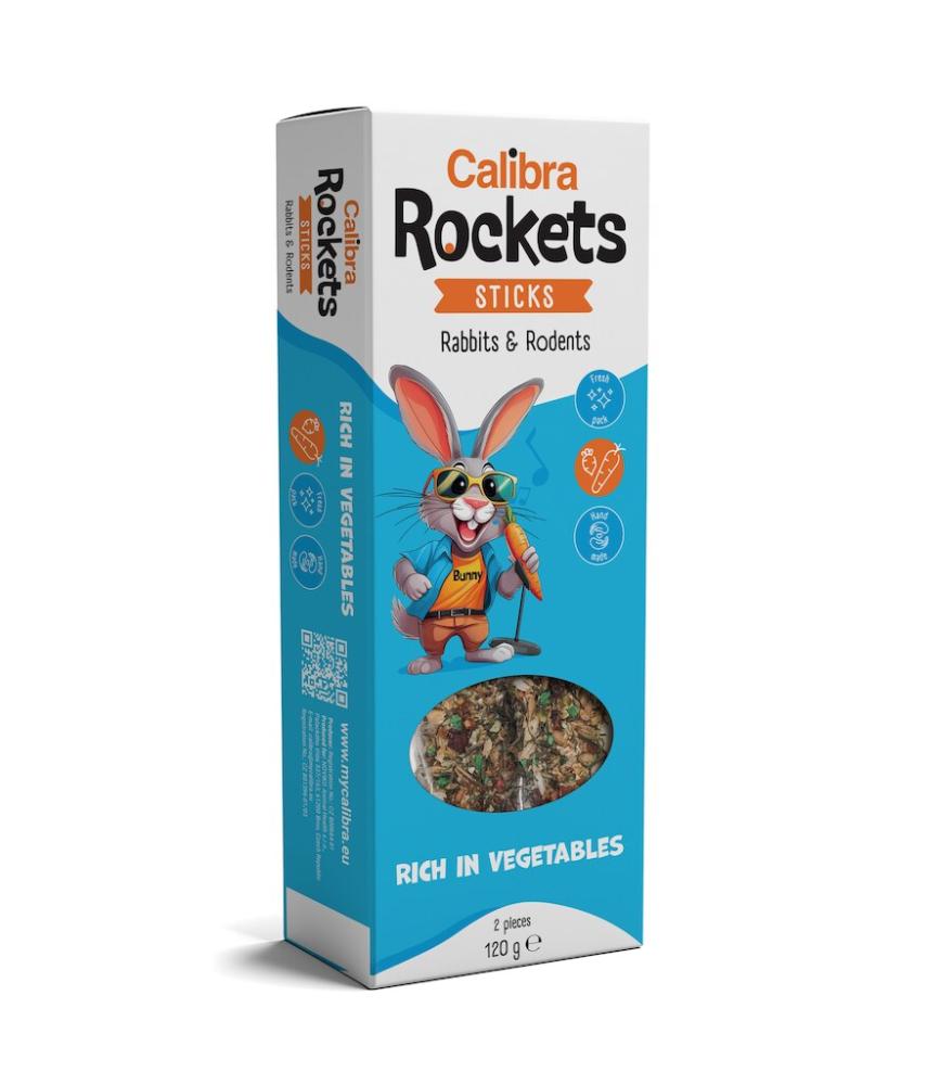 Calibra Rockets Rabbits & Rodents 2er Sticks, Gemüse 120g