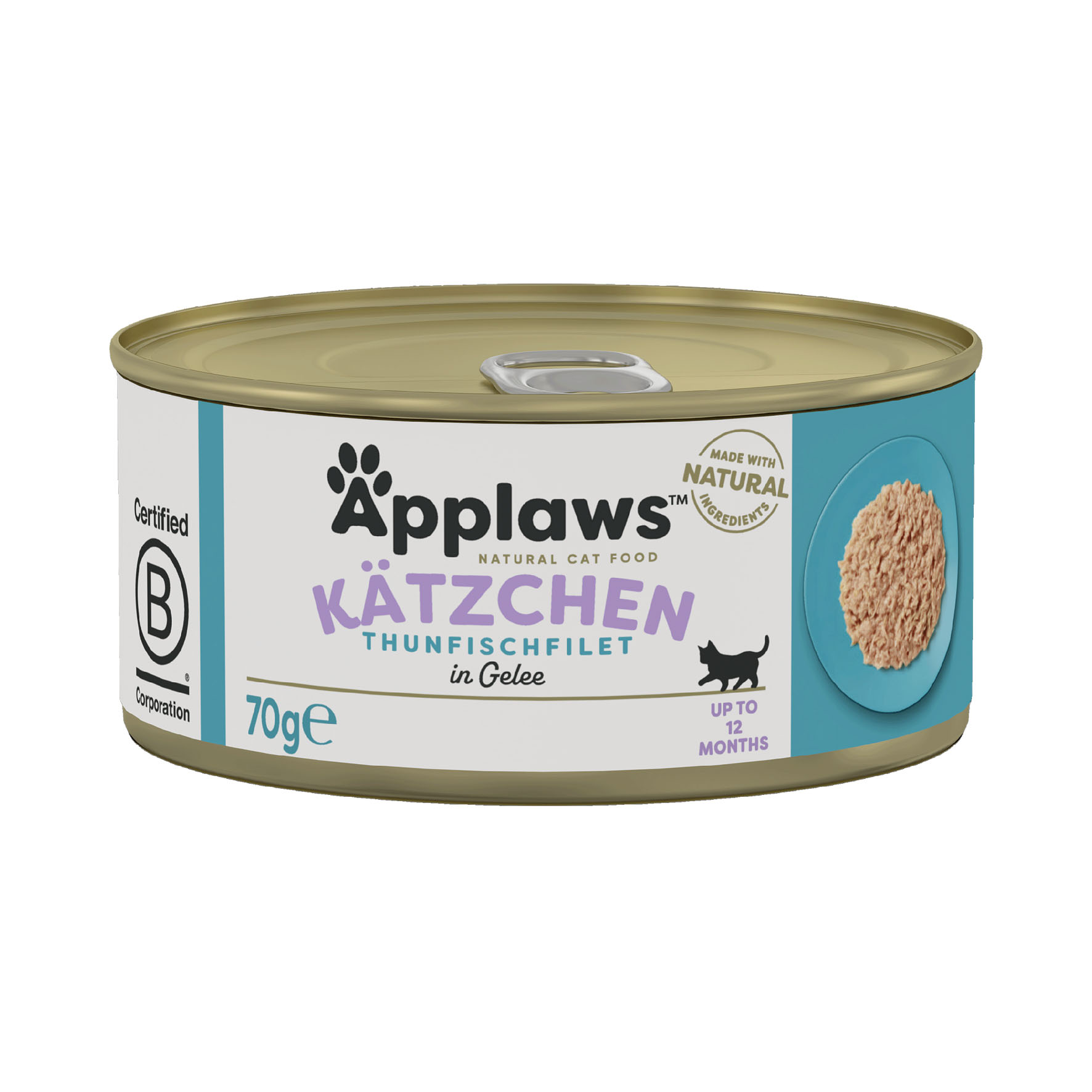 Applaws Kitten Nassfutter in Gelee, Tin, Thunfischfilet 70g