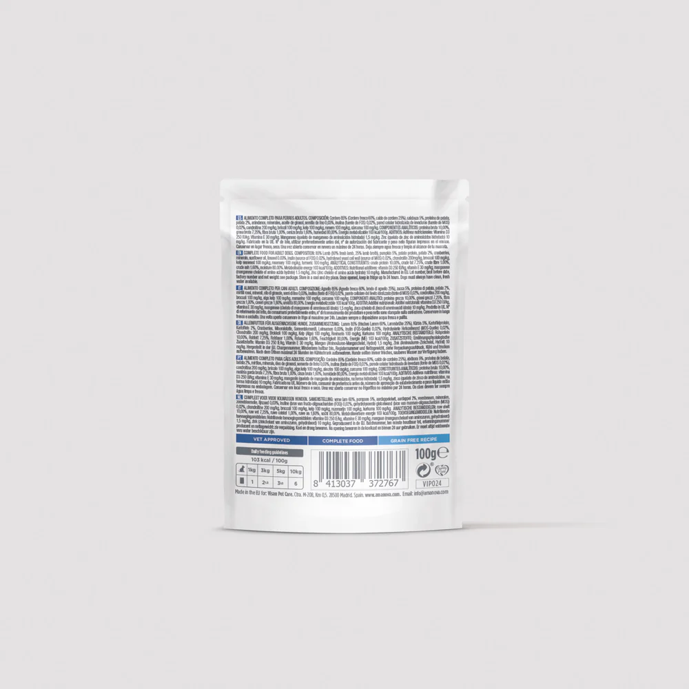 Amanova Hund, Adult Lamm, Pouch, 100g