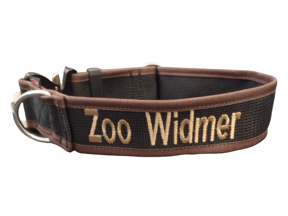 Halsband 40-60cm braun Travelschnalle bestickt Zoo Widmer
