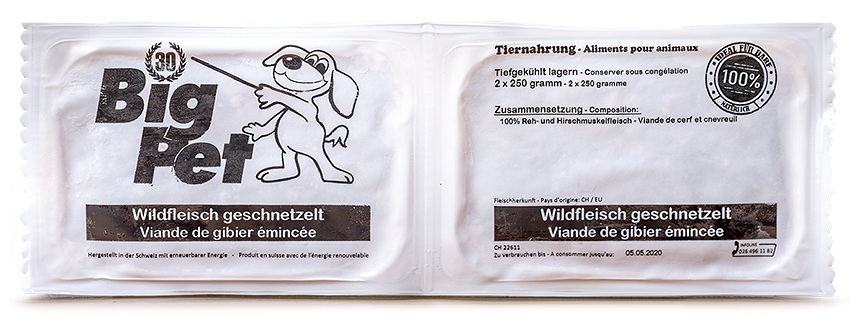 Big Pet BARF Wildfleisch geschnetzelt 2x250g