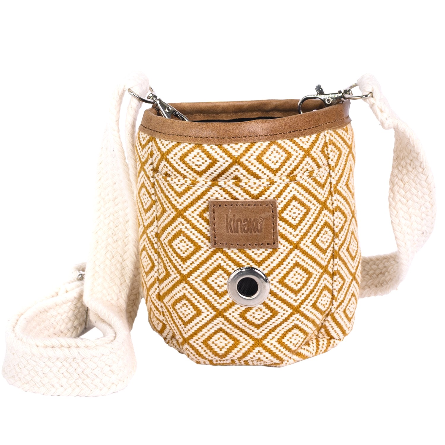 Kinakú Trainingstasche gross, Chichina, Mustard/Weiss, 125g, 12x13cm