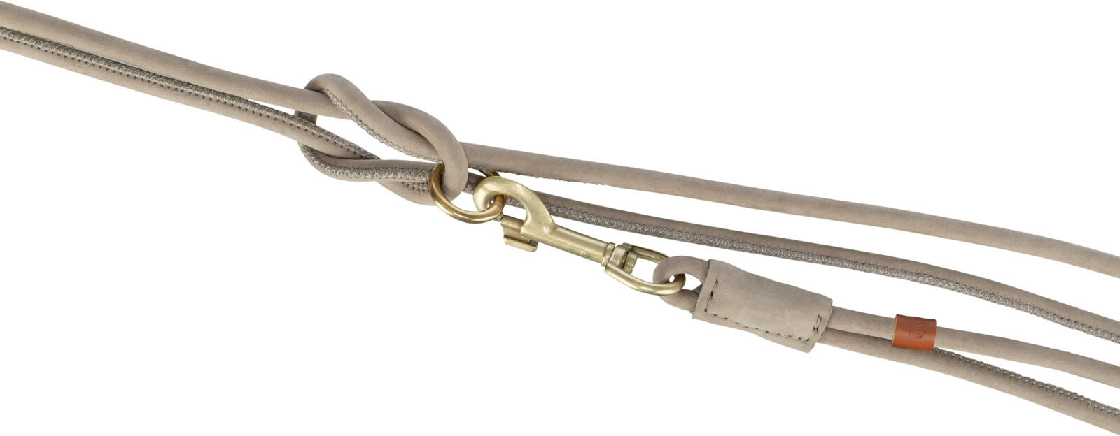 Trixie Pure V-Leine, rundgenäht, Leder, S, 2 Meter, 10mm, Beige